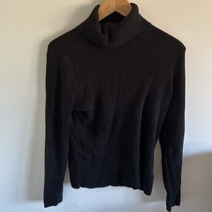 Kate Hill Black Cotton Turtle Neck